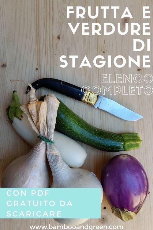 Immagine per Pinterest: Verdure di stagione: l’elenco completo mese per mese