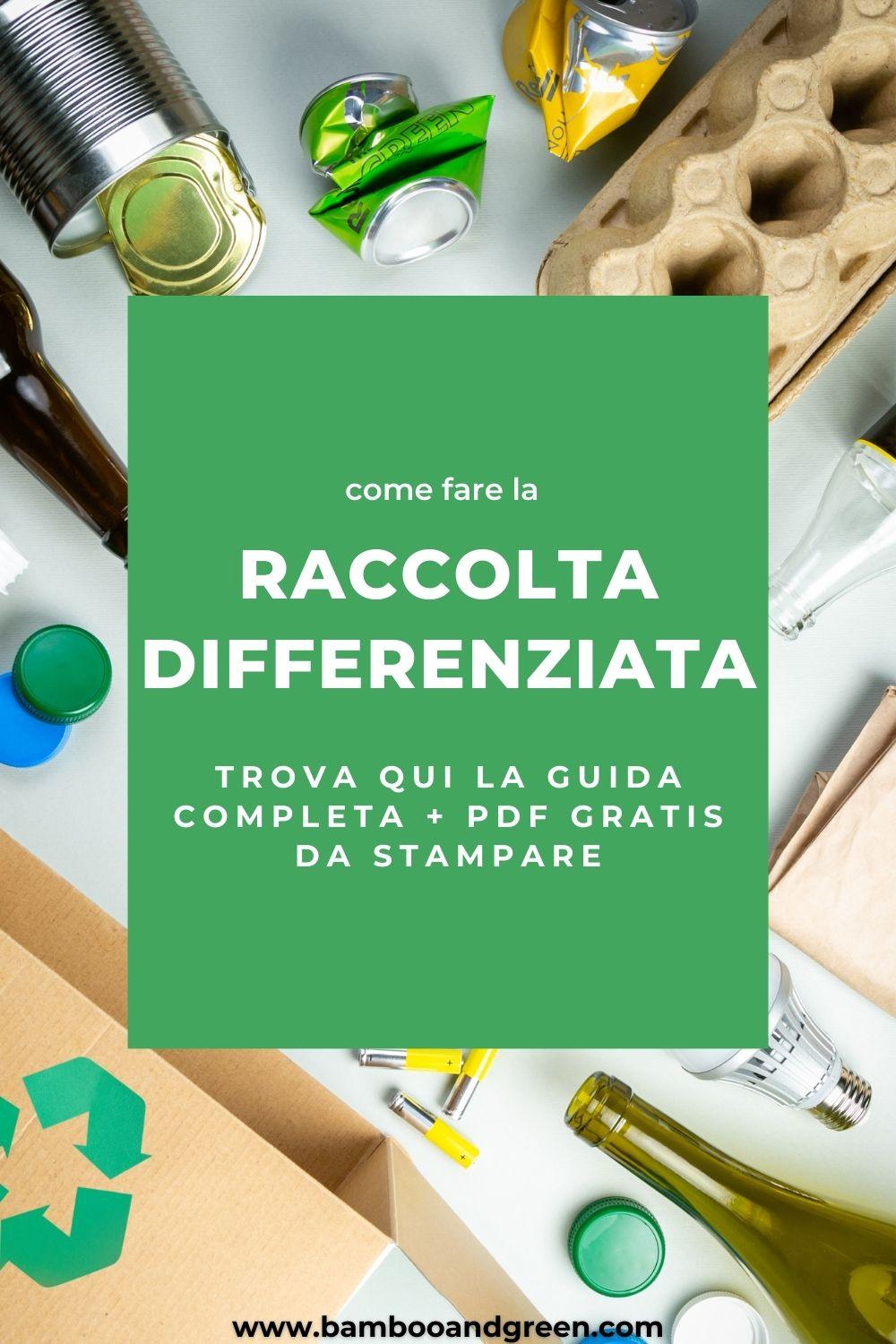 raccolta differenziata come dividere i rifiuti - pinterest pin